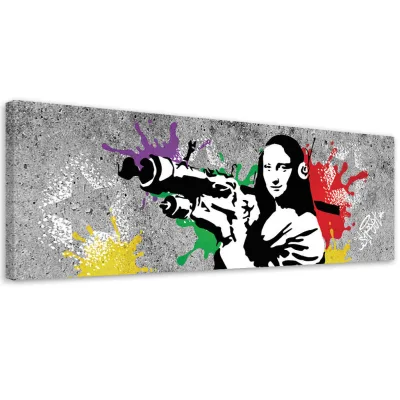 Feeby Leinwandbild Grau 120x40 cm