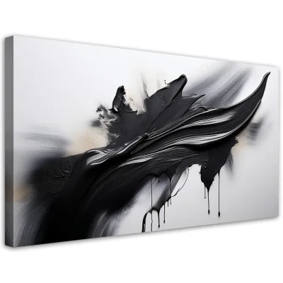 Feeby Leinwandbild Schwarz 120x60 cm