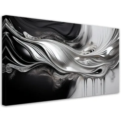 Feeby Leinwandbild Schwarz 80x40 cm