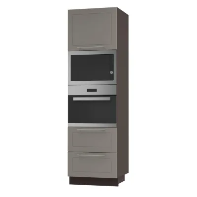 Feldmann-Wohnen Backofen-Hochschrank Beige, Dunkelgrau 60x207x59 cm