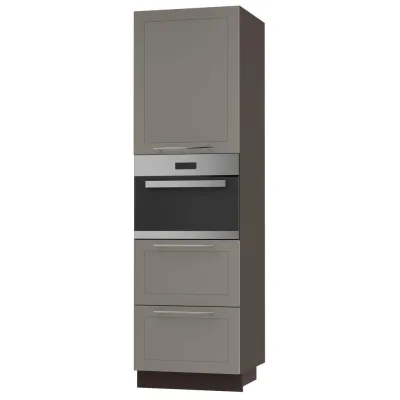 Feldmann-Wohnen Backofen-Hochschrank Beige, Dunkelgrau 60x207x59 cm