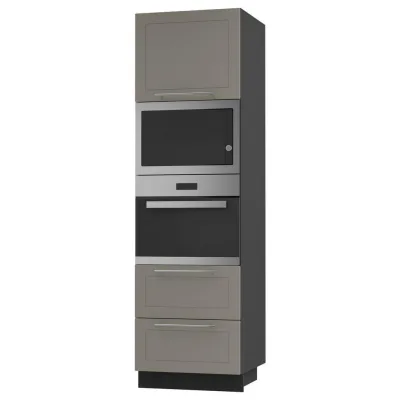 Feldmann-Wohnen Backofen-Hochschrank Beige, Schwarz 60x207x59 cm