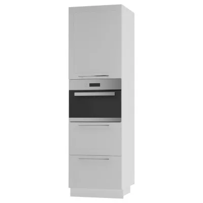 Feldmann-Wohnen Backofenhochschrank Weiß, Weiß 60x207x59 cm