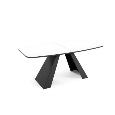 Feldmann-Wohnen Esstisch Weiß, Schwarz 80x76x160 cm