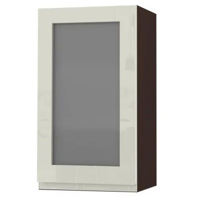 Feldmann-Wohnen Hängeschrank Weiß Hochglanz, Dunkelgrau 40x72x32.5 cm