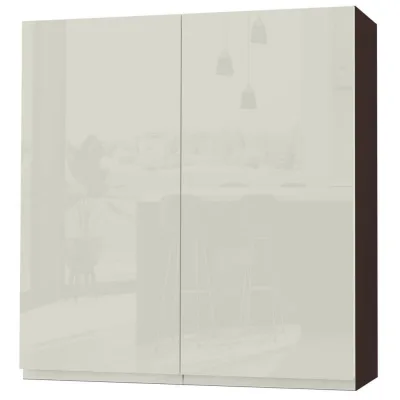 Feldmann-Wohnen Hängeschrank Weiß Hochglanz, Dunkelgrau 90x96x32.5 cm