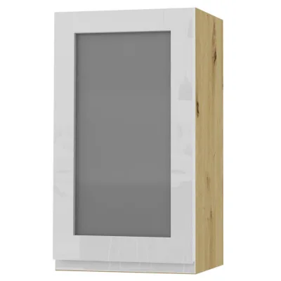Feldmann-Wohnen Hängeschrank Weiß Hochglanz, Eiche Artisan 40x72x32.5 cm