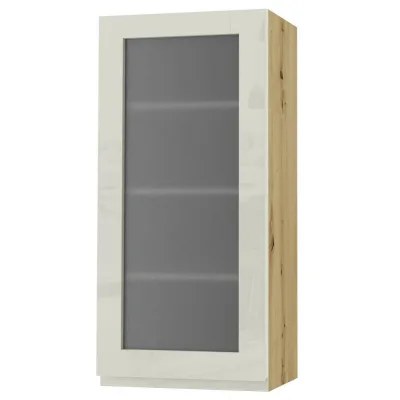Feldmann-Wohnen Hängeschrank Weiß Hochglanz, Eiche Artisan 45x96x32.5 cm