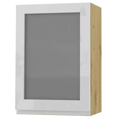 Feldmann-Wohnen Hängeschrank Weiß Hochglanz, Eiche Artisan 50x72x32.5 cm
