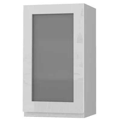 Feldmann-Wohnen Hängeschrank Weiß Hochglanz, Grau 40x72x32.5 cm