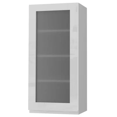 Feldmann-Wohnen Hängeschrank Weiß Hochglanz, Grau 45x96x32.5 cm