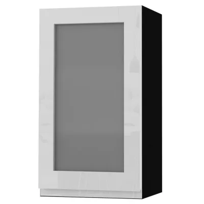 Feldmann-Wohnen Hängeschrank Weiß Hochglanz, Schwarz 40x72x32.5 cm