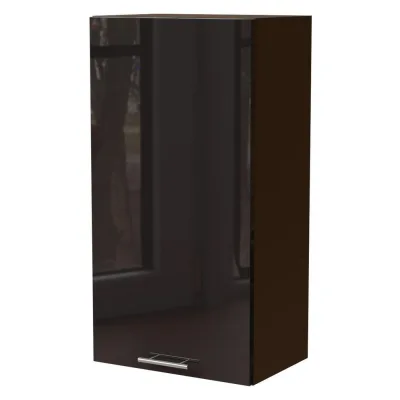 Feldmann-Wohnen Küchenhängeschrank Schwarz Hochglanz, Dunkelgrau 50x96x32.5 cm