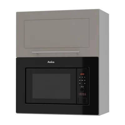 Feldmann-Wohnen Mikrowellenumbauschrank Beige, Grau 60x72x32.5 cm