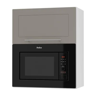 Feldmann-Wohnen Mikrowellenumbauschrank Beige, Weiß 60x72x32.5 cm