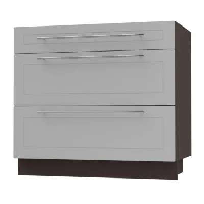 Feldmann-Wohnen Schubladenunterschrank Grau, Dunkelgrau 90x82x50 cm