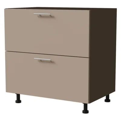 Feldmann-Wohnen Schubladenunterschrank Graubraun, Dunkelgrau 80x82x50 cm