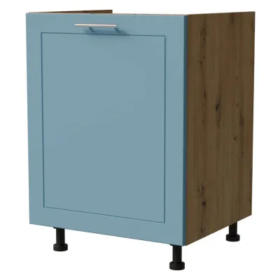 Feldmann-Wohnen Spülenunterschrank Blau, Eiche Artisan 60x82x50 cm