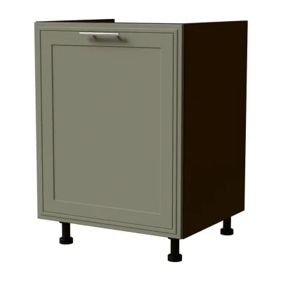 Feldmann-Wohnen Spülenunterschrank Grün, Dunkelgrau 60x82x50 cm