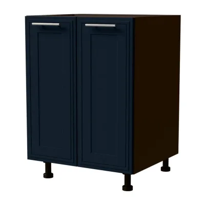 Feldmann-Wohnen Unterschrank Dunkelblau, Dunkelgrau 60x82x50 cm