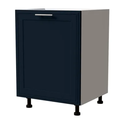 Feldmann-Wohnen Unterschrank Dunkelblau, Weiß 60x82x50 cm