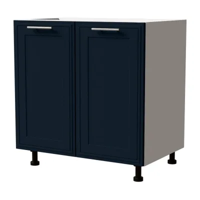 Feldmann-Wohnen Unterschrank Dunkelblau, Weiß 80x82x50 cm