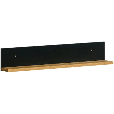 Feldmann-Wohnen Wandregal Braun, Schwarz 90x18x17 cm