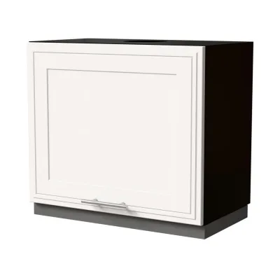 Feldmann-Wohnen Wrasenschrank Weiß, Schwarz 60x50x32.5 cm