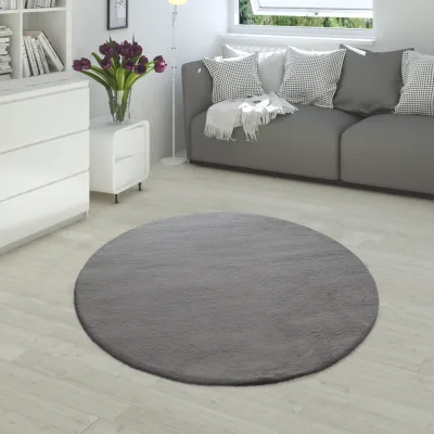 Fellteppich Fluffy anthrazit 200 cm rund