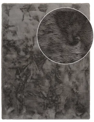 Fellteppich Fluffy_deluxe anthrazit 120 cm rund