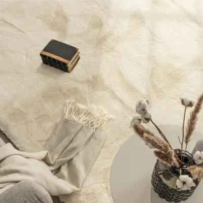 Fellteppich Fluffy_deluxe creme 120 cm rund