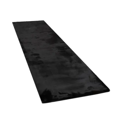 Fellteppich Fluffy schwarz 80x300 cm