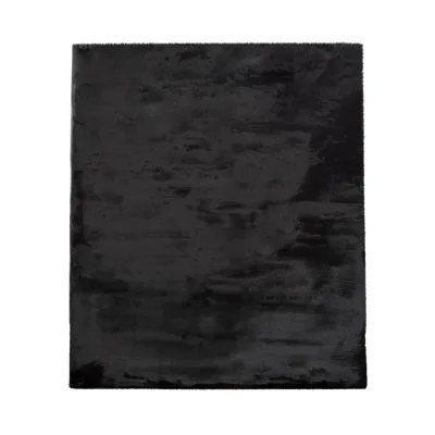 Fellteppich Fluffy schwarz 60x90 cm