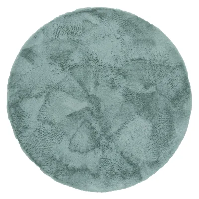 Fellteppich Fluffy türkis 160 cm rund