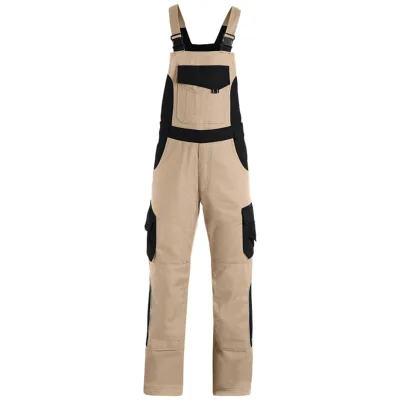 FHB Latzhose Herren Twill Eckhard 130630 48 beige/schwarz