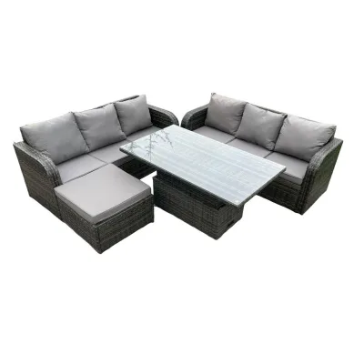 Fimous Gartensofa-Set Dunkelgrau