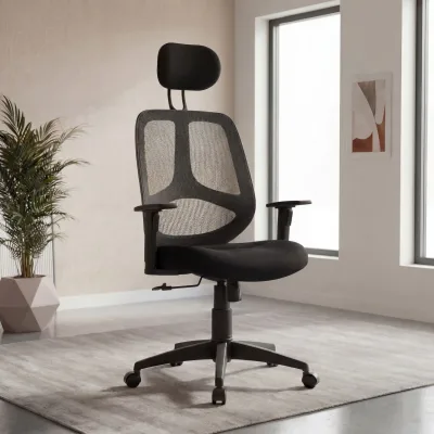 FineBuy Bürostuhl Stoff Chefsessel Schreibtischstuhl Drehstuhl Bürosessel