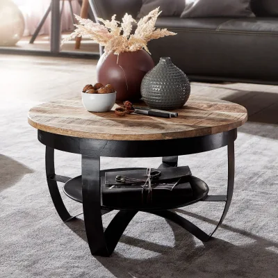FineBuy Couchtisch 60 cm Wohnzimmertisch Holz Massiv Tisch Wohnzimmer Sofatisch