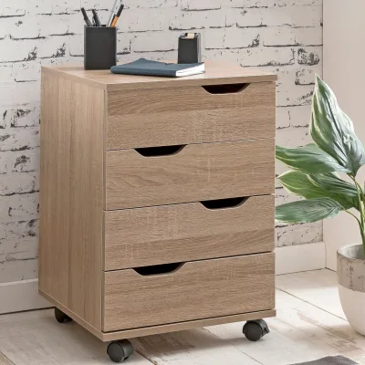 FineBuy Rollcontainer Schreibtischcontainer 40 x 60 x 40 cm Holz Büro