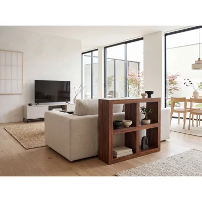 FineBuy Standregal Massivholz 82cm Holzregal Naturprodukt Beistelltisch Landhaus