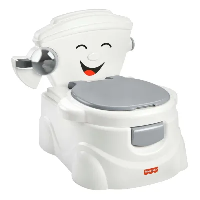 Fisher-Price Meine erste Toilette HJC38, Kindertöpfchen mit Musik, Spülgeräuschen, abnehmbarem Sitz und herausnehmbarer Schüssel