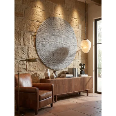 Flachgewebe-Teppich Ethno Silber 160x160 cm Ethno-Streifen