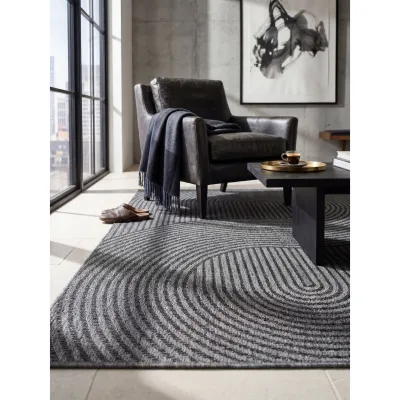Flachgewebe-Teppich Pflegeleicht Anthrazit 120x170 cm - BORNO   Kadima
