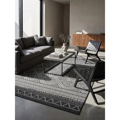 Flachgewebe-Teppich Polypropylen Anthrazit 160x220 cm - ESERA   Kadima