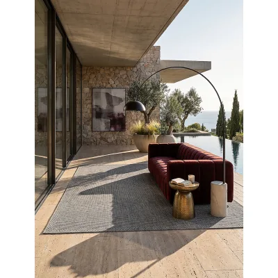 Flachgewebe-Teppich Polypropylen Grau 200x280 cm - ESERA   Kadima