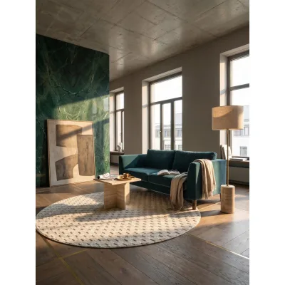 Flachgewebe-Teppich Schachbrett Creme 80x80 cm Schachbrett