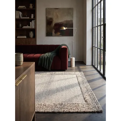 Flachgewebe-Teppich Wolle Beige-Braun 120 x 170 cm - CALDER   Kadima
