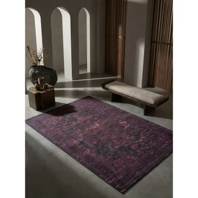 Flachwebteppich Waschbar PIZOL, im Vintage-Stil, Rot, 80 x 150 cm