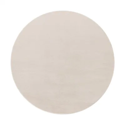 Flauschiger-teppich Solina creme 80 cm rund