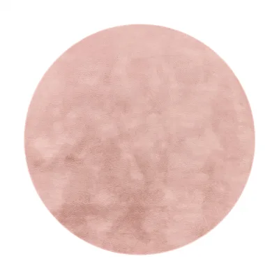 Flauschiger-teppich Solina pink 80 cm rund